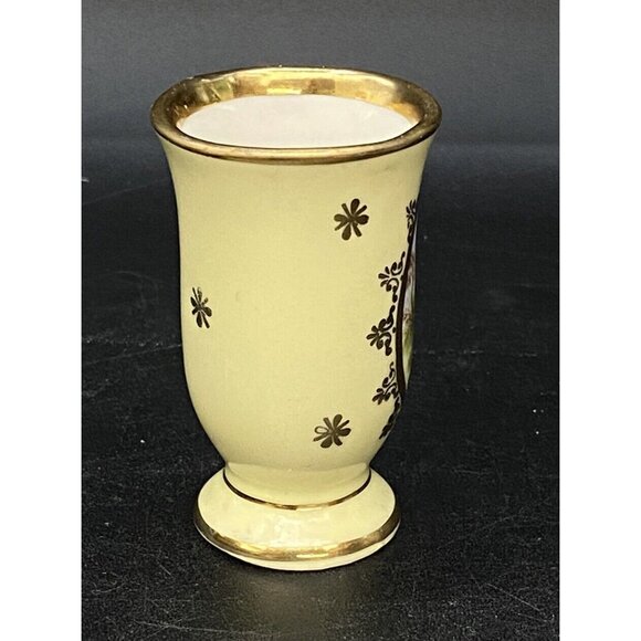 Victorian Hand Painted Toothpick Holder Gold Gilded C & T Pilgrim Foreign 2.5” - Picture 6 of 7